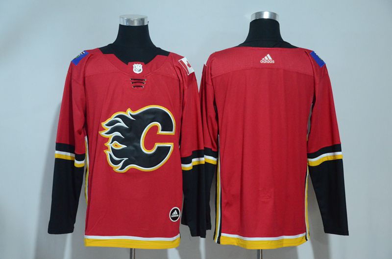 Men 2017 NHL Calgary Flames Blank Red Adidas jersey->new york giants->NFL Jersey